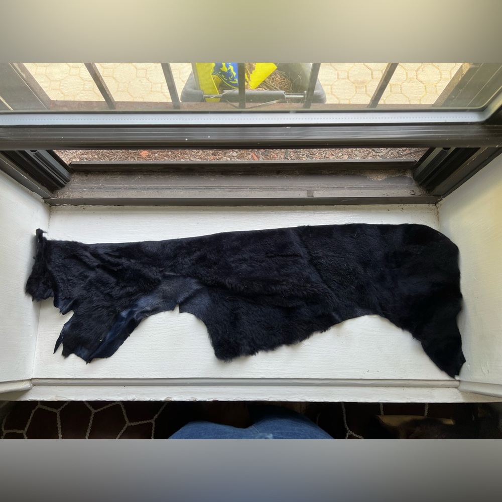 Black/navy REAL FUR scrap